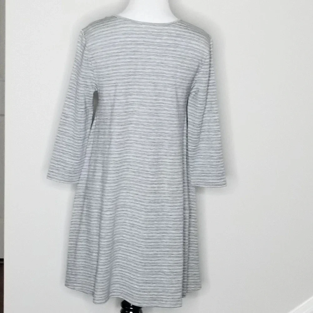 Garnet Hill Gray Striped Knit Dress XS - Picture 3 of 6